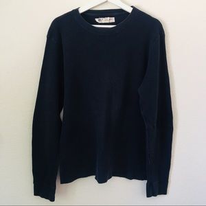 Lucky Brand Navy Waffle Knit 100% Cotton Tee Sz XL